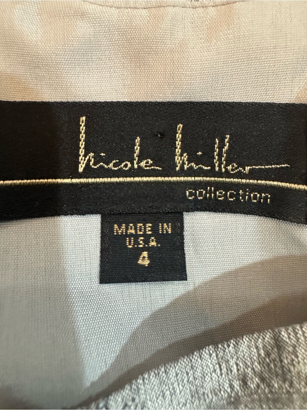 Vintage Nicole Miller Collection Silk Embroidered Silver Dress 4. Y2K - Picture 8 of 10